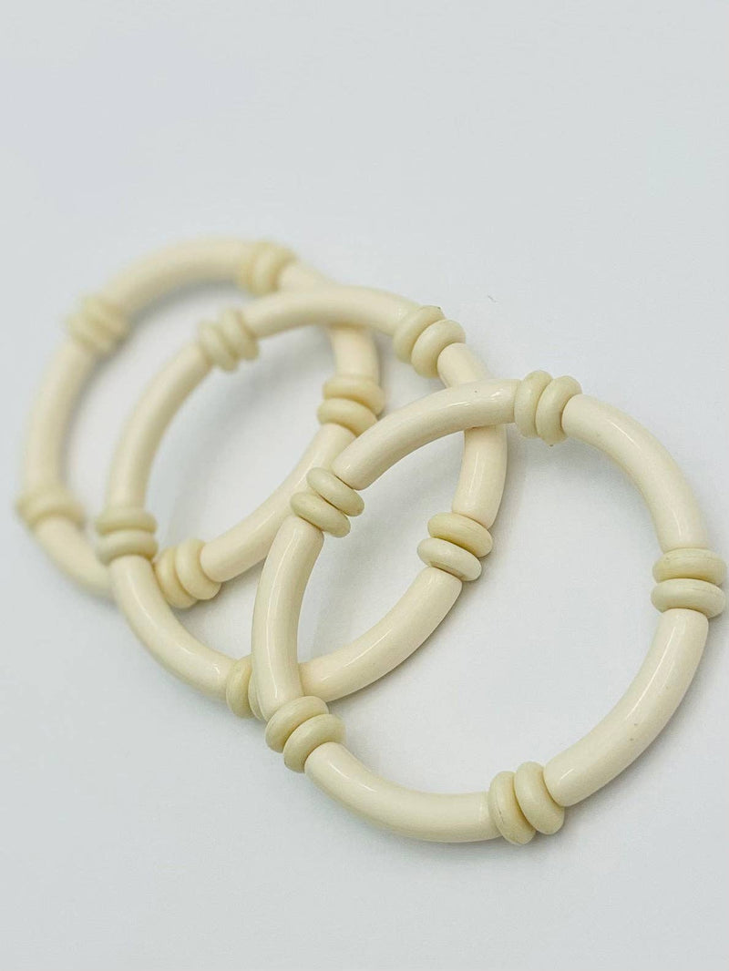 Ivory Tube Bracelet w/beads