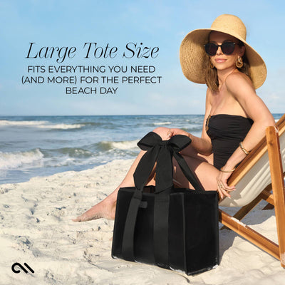 Midnight Black | Bow Tote w/Phone Pouch