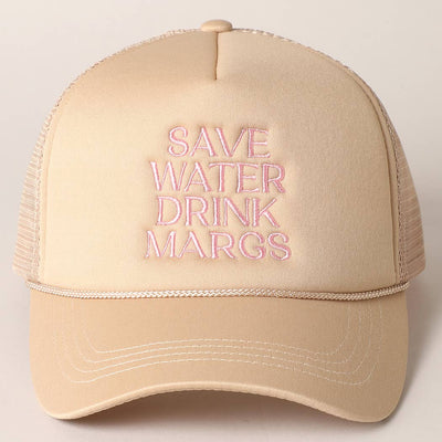 Save Water Drink Margs Trucker: BABY PINK