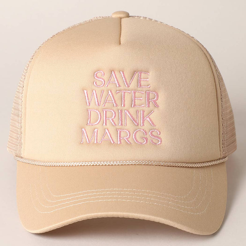 Save Water Drink Margs Trucker: BABY PINK