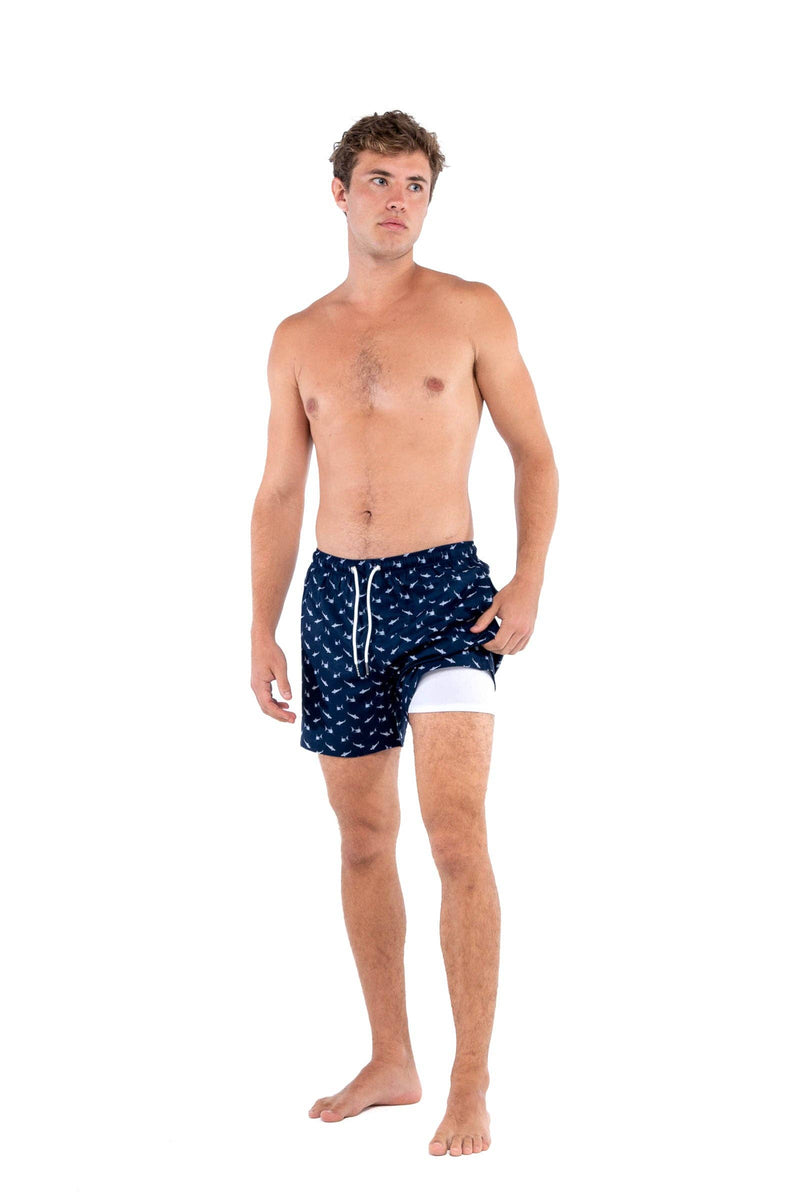 Sharks | Swim Shorts | with liner | 6 Inch | Bermies
