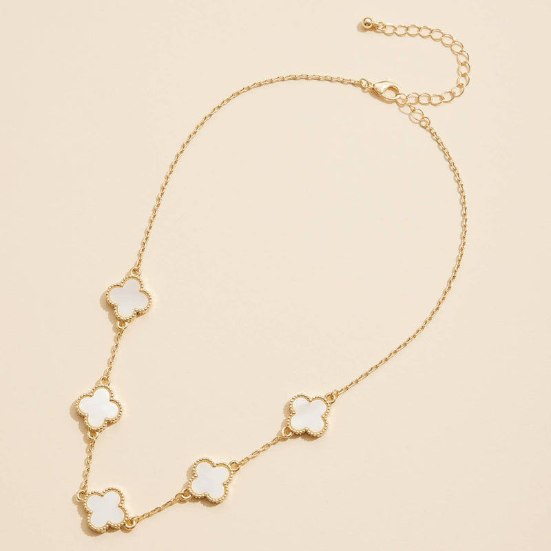 Blue Flower Charm Necklace