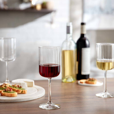 Libbey Paneled All Purpose Wine Glasses, 13.5oz