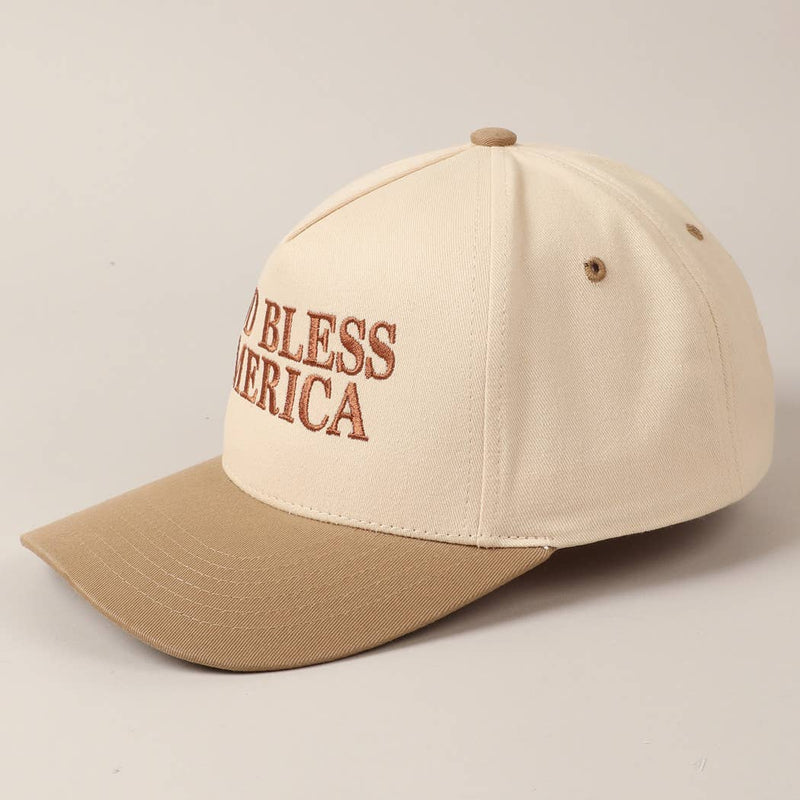 God Bless America Canvas Cap: Red