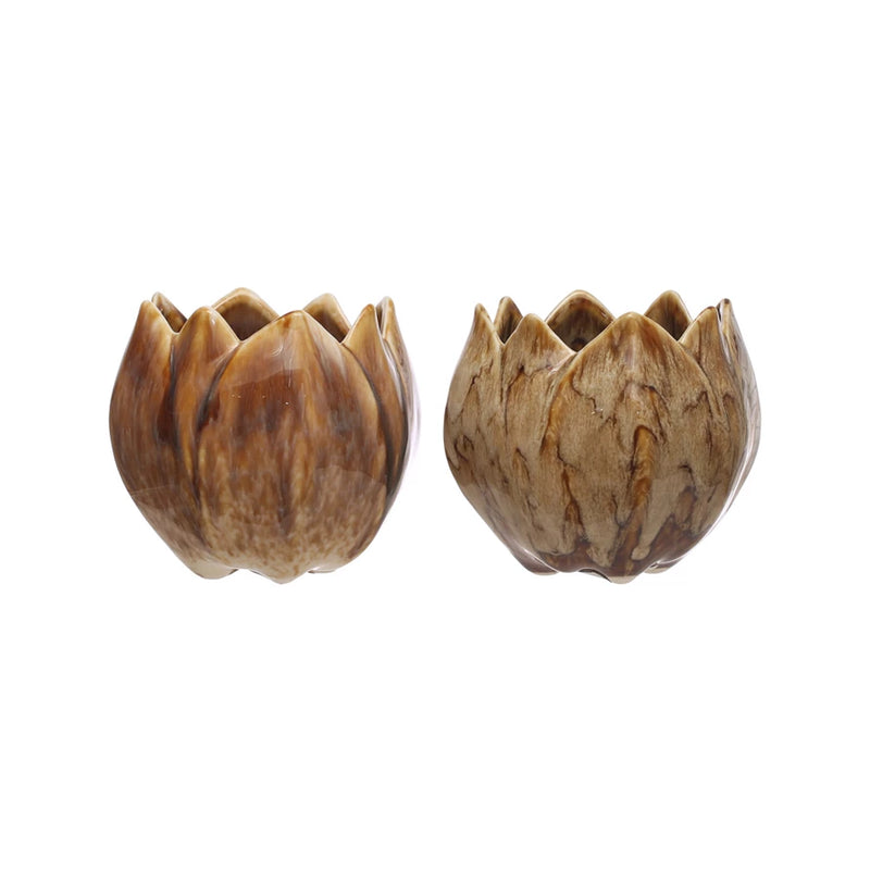 Stoneware Flower Shaped Planter,