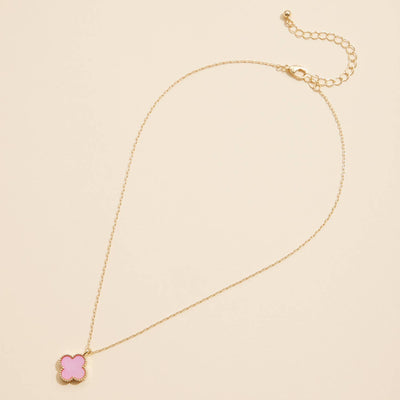 Single Flower Shell Charm Short Necklace: Black / One / 4SN11002