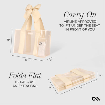 Ecru Raffia | Bow Tote w/Phone Pouch