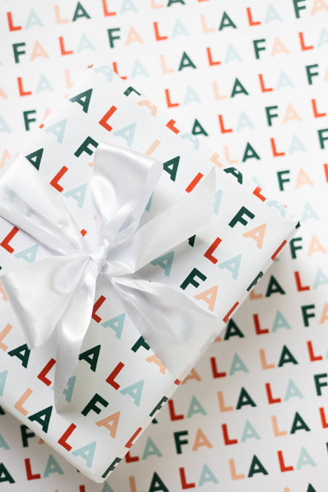FA LA LA Lettered Wrapping Paper Roll