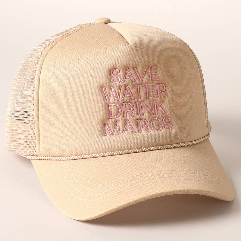 Save Water Drink Margs Trucker: BABY PINK