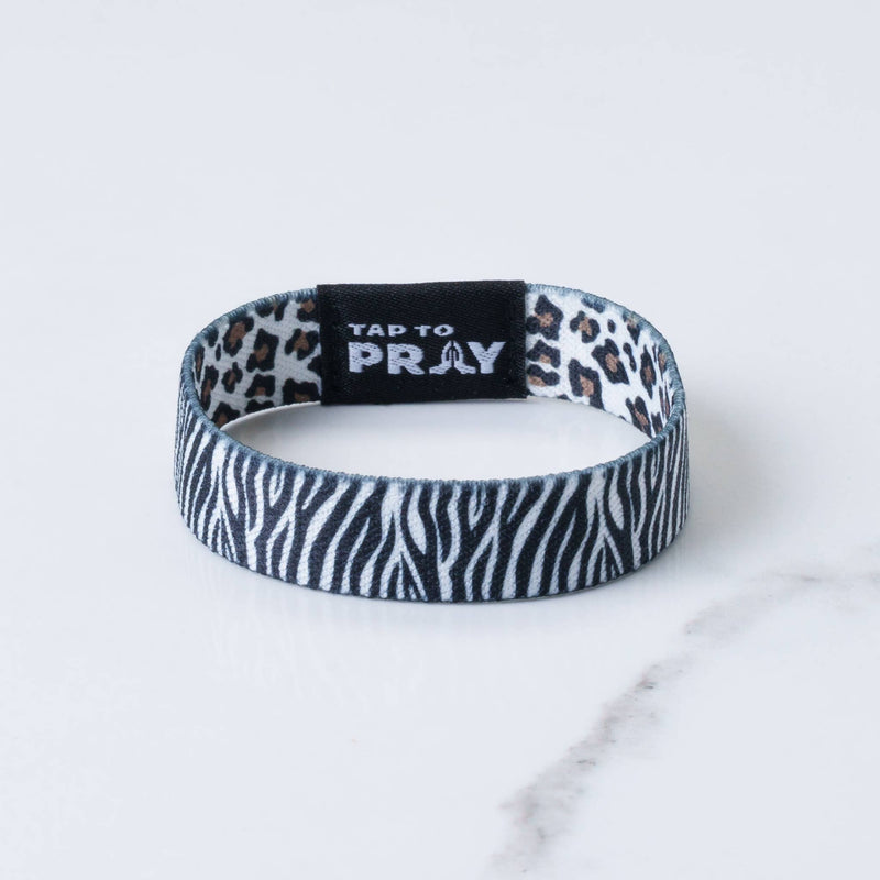 Tap To Pray™ Wristbands - Safari Zebra: X-Small