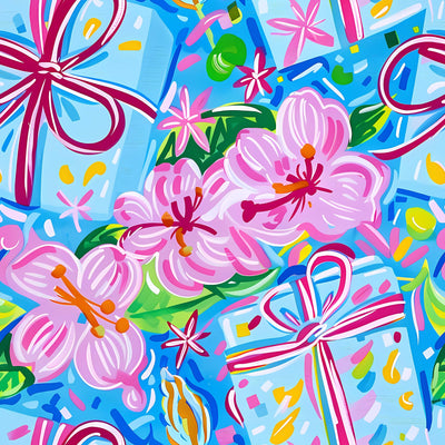 Preppy Happy Birthday Brushed Presents- Prosecco