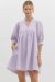 Lavender Pinstripe v-neck button