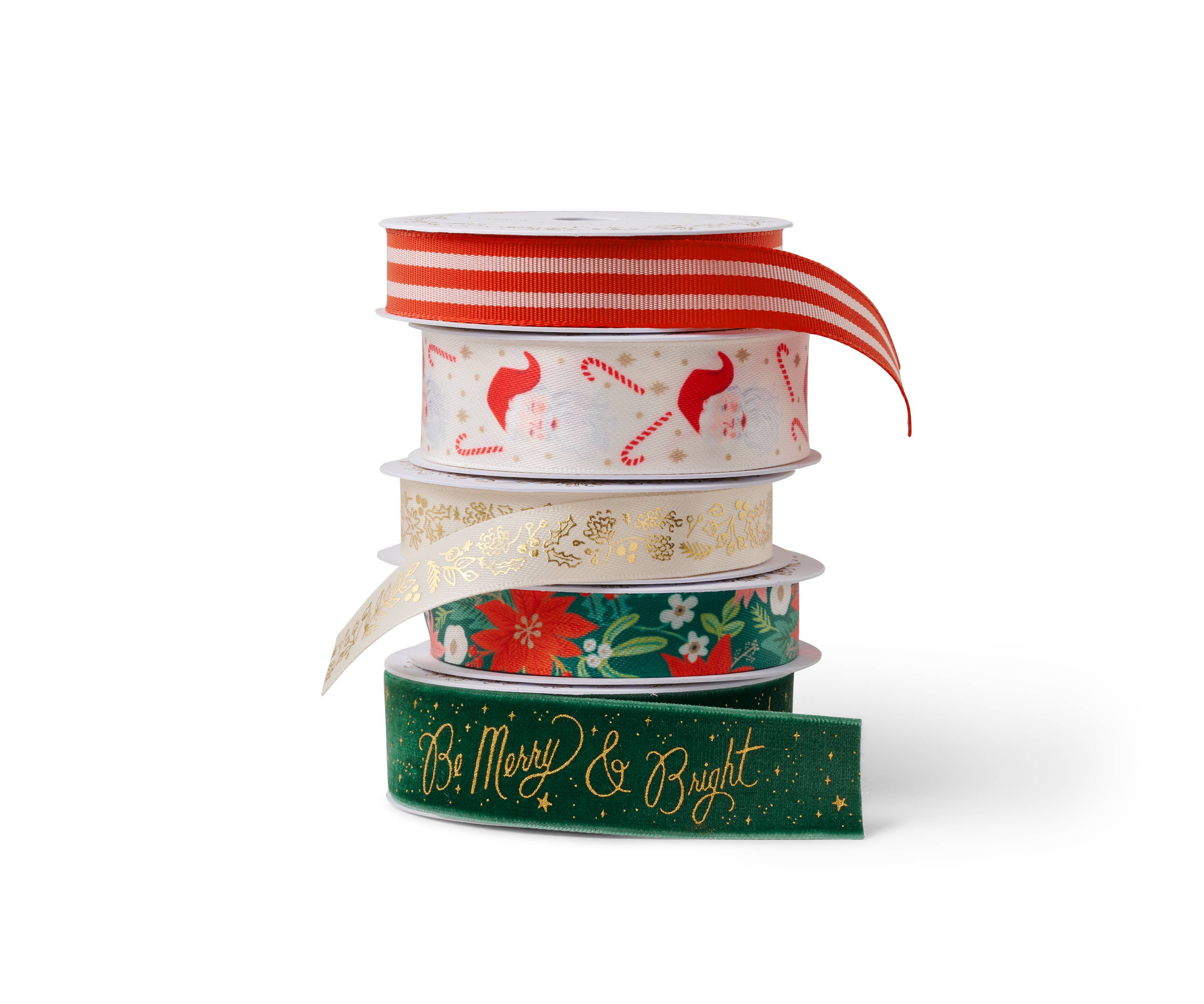 Be Merry & Bright Ribbon Set of 5 – Hollowood at Home
