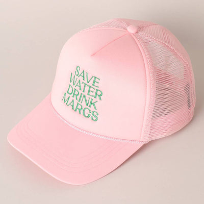 Save Water Drink Margs Trucker: BABY PINK