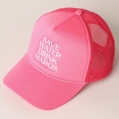 Save Water Drink Margs Trucker: BABY PINK