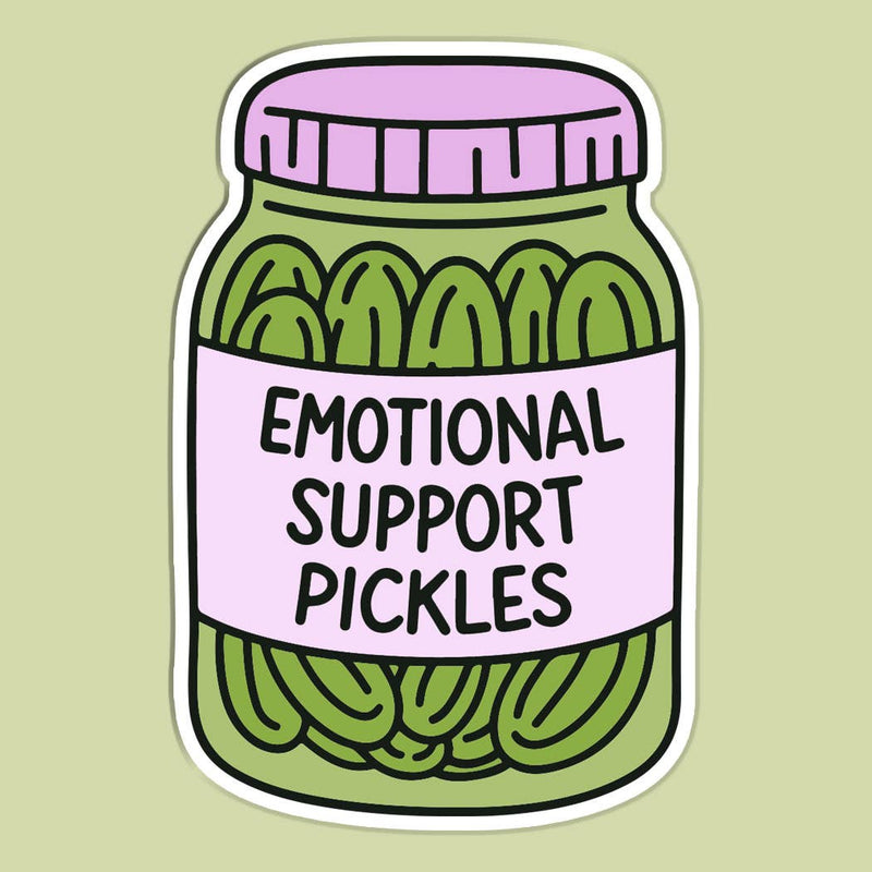 Funny Sticker Decal – Emotional Support Pickles