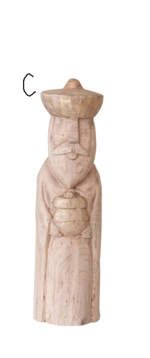 Hand-Carved Wood Wise Men