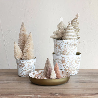 Enameled Holiday Planters