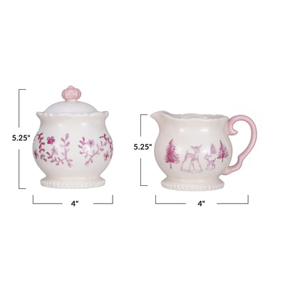 Totally Pink Holiday Cream & Sugar Set