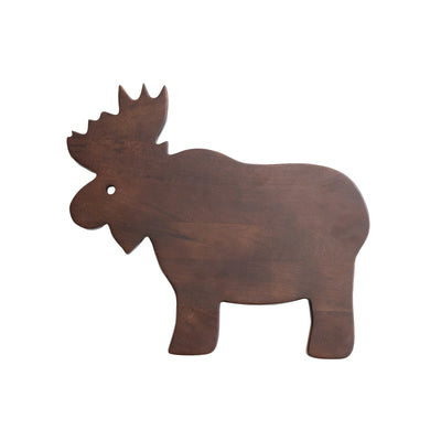 Mango Wood Moose Shaped Cheese/Cutting Board, Mahogany Finish