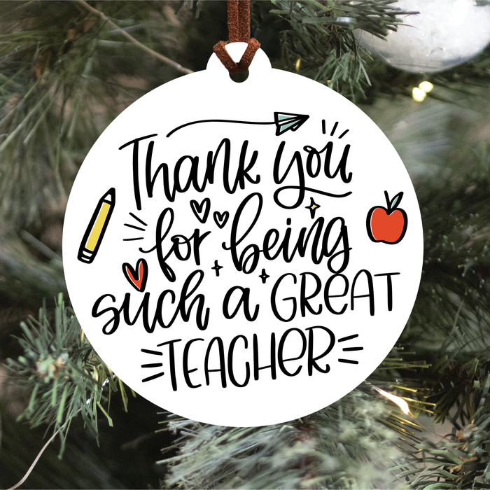 Thank You Teacher Christmas Ornament