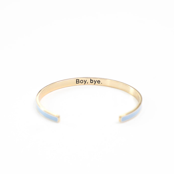 Boy Bye Blue Enamel Bangle Bracelet