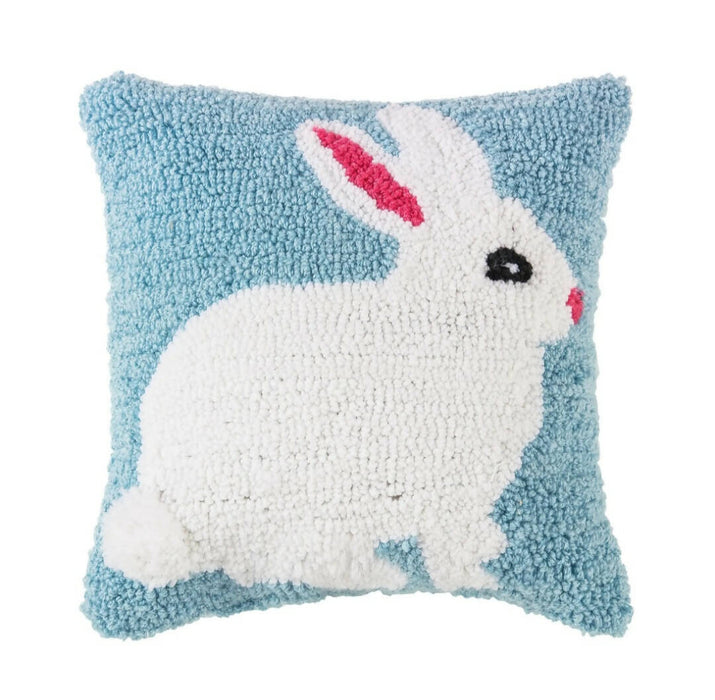 EASTER bunny hooked pillow