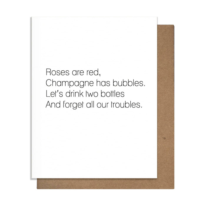 Champagne Poem - Greeting Card
