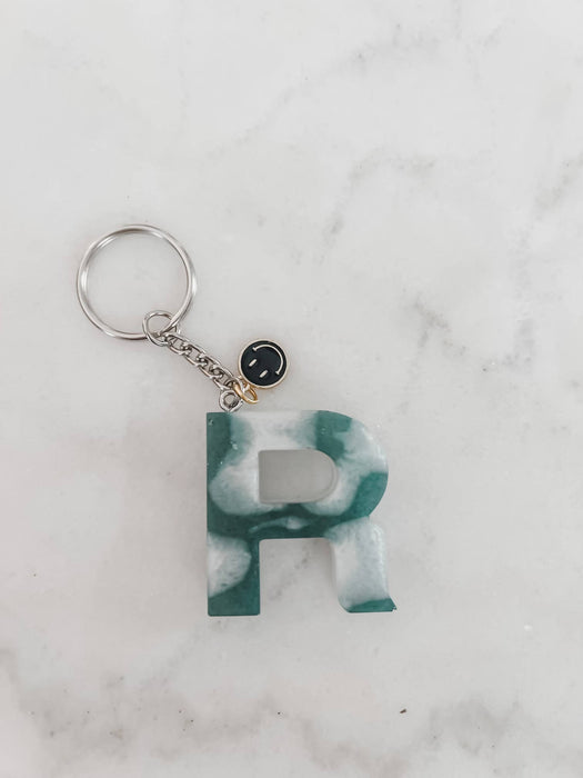 Initial Letter Resin Keychain